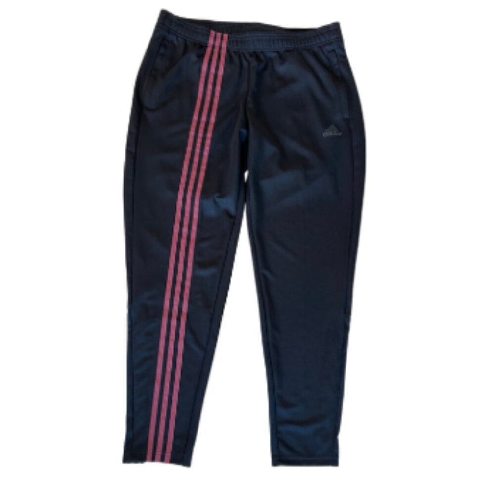 ADIDAS 3 Stripes Track Pant / Sportswear / Women / Black and Pink / Size L